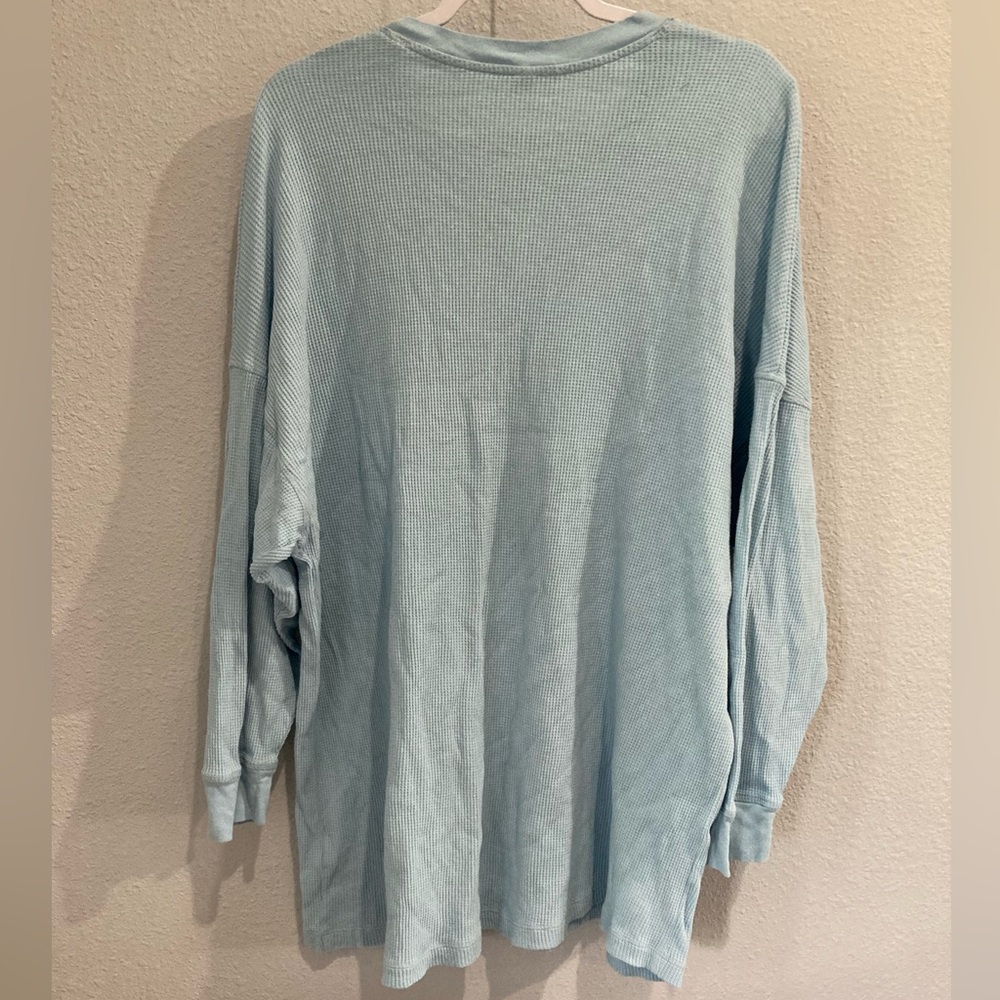 Free People Boho Oversized Early Night Waffle Knit Lounge Beach Mini Dress Tunic - Picture 8 of 8